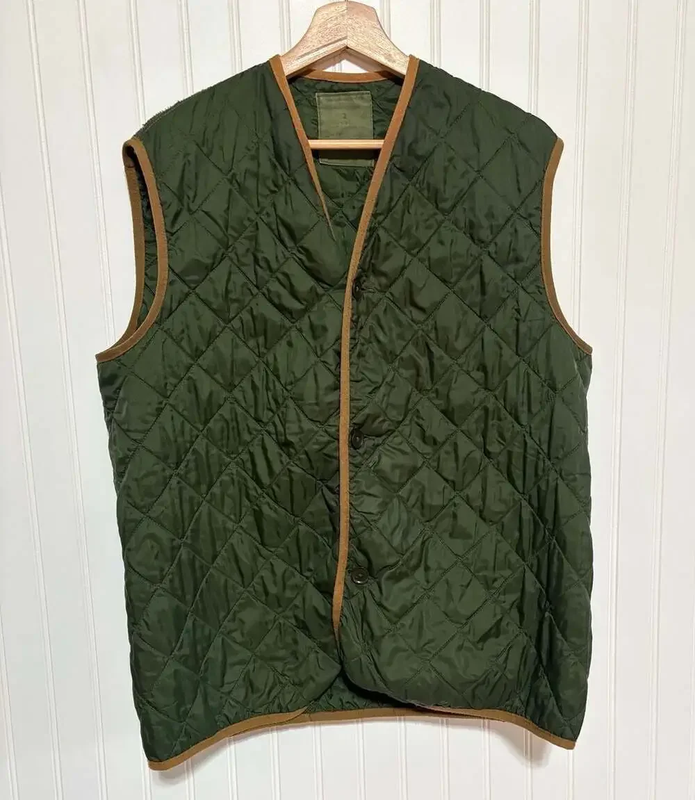 Vintage 80s Military Combat Whimsigoth Smock Liner Jacket Green